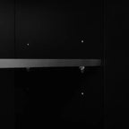 Panca contenitore 51W scarpiera mobiletto portascarpe organizzatore con cuscino, ripiani regolabili, ante ad arco e dispositivi di rimbalzo, bianco/nero