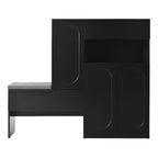 Panca contenitore 51W scarpiera mobiletto portascarpe organizzatore con cuscino, ripiani regolabili, ante ad arco e dispositivi di rimbalzo, bianco/nero