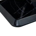 Tavolino da salotto 43W, motivo marmo/texture legno, minimalista, bianco/nero/noce