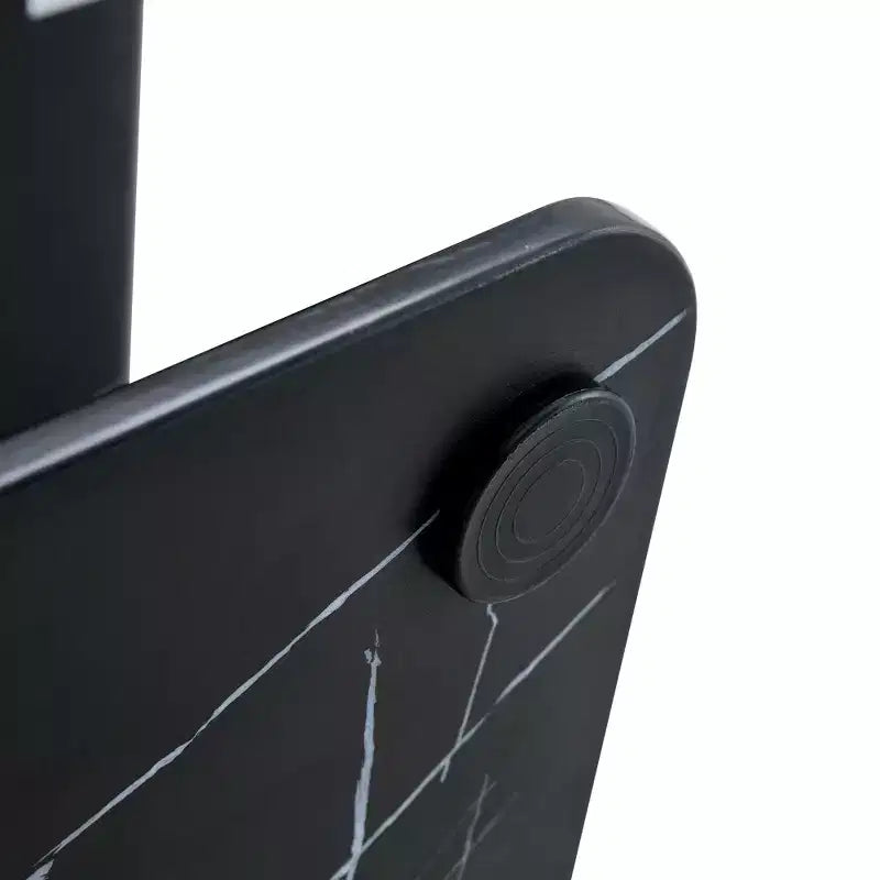 Tavolino da salotto 43W, motivo marmo/texture legno, minimalista, bianco/nero/noce