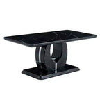 Tavolino da salotto 43W, motivo marmo/texture legno, minimalista, bianco/nero/noce