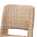 Sgabello da bar in rattan e legno di mogano grigio Kubu/tortora rustico