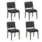 Set di 4 sedie da pranzo in similpelle nere