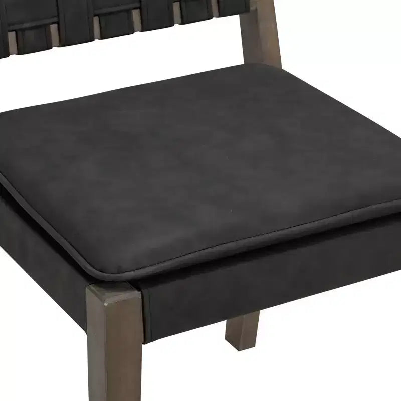 Set di 4 sedie da pranzo in similpelle nere