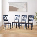 Crosley Shelby 4pc Dining Chair Set Navy: Traditional Design, Rubberwood Frame, X-Back