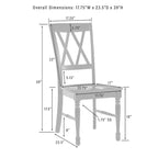 Set di 4 Sedie da Pranzo Blu Scuro: Design Tradizionale, Struttura in Legno di Gomma, Schienale a X