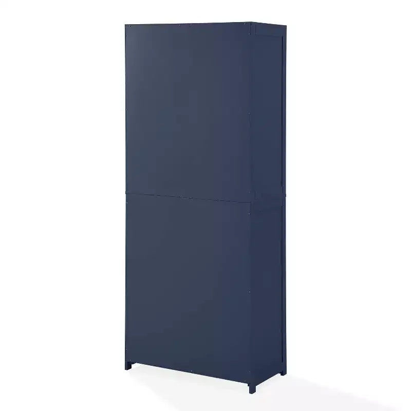 Dispensa da cucina alta 170 cm blu scuro: Design rustico tradizionale, impiallacciatura in legno, struttura in MDF, 3 ripiani regolabili
