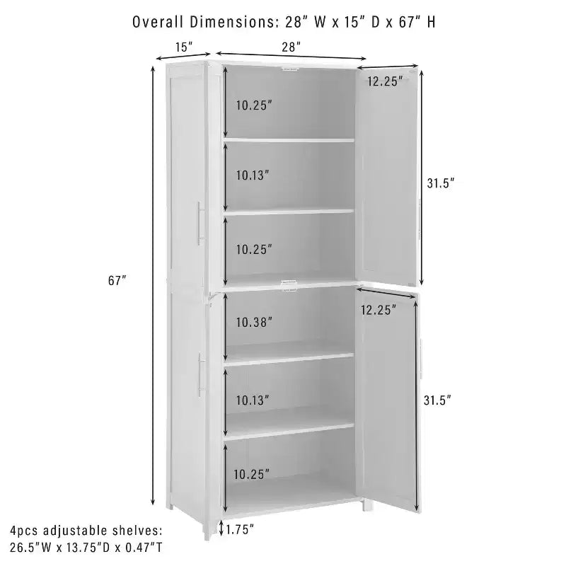 Dispensa da cucina alta 170 cm blu scuro: Design rustico tradizionale, impiallacciatura in legno, struttura in MDF, 3 ripiani regolabili