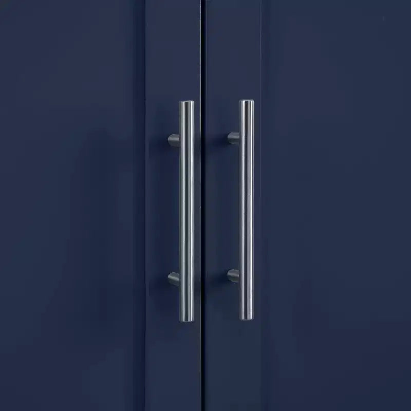 Dispensa da cucina alta 170 cm blu scuro: Design rustico tradizionale, impiallacciatura in legno, struttura in MDF, 3 ripiani regolabili