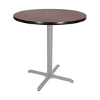Tavolo da pranzo rotondo 36" con base a X Grigio/Mogano