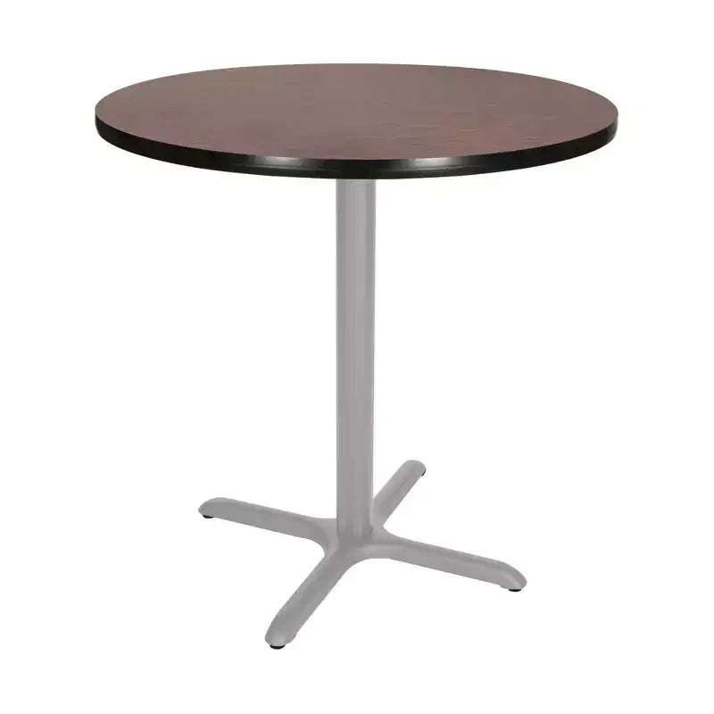 Tavolo da pranzo rotondo 36" con base a X Grigio/Mogano