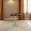 Tavolo da pranzo rotondo 36" con base a X Grigio/Mogano