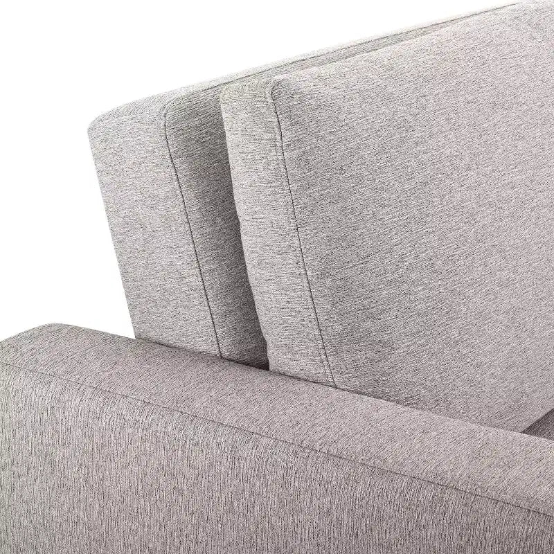 Divano trasformabile grigio chiaro in tessuto intrecciato