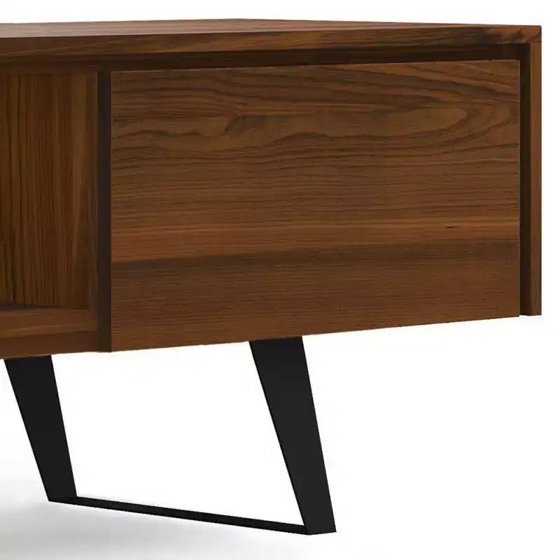 Mobile porta TV da 72" per TV fino a 80" Noce: Console multimediale con ripiani fissi e aperti