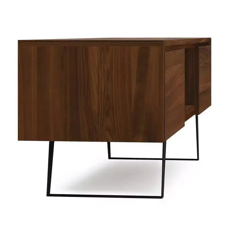 Mobile porta TV da 72" per TV fino a 80" Noce: Console multimediale con ripiani fissi e aperti