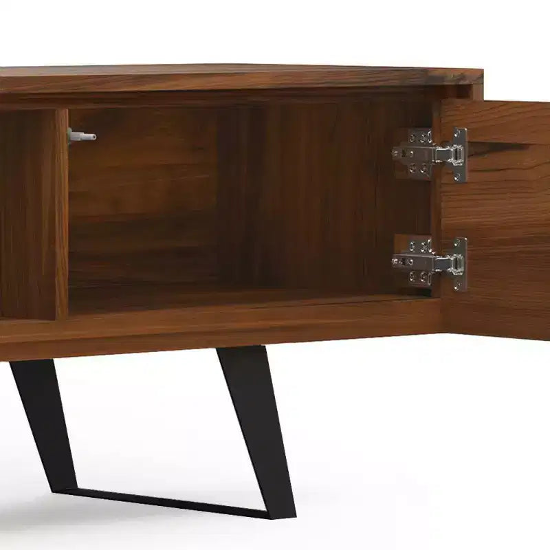 Mobile porta TV da 72" per TV fino a 80" Noce: Console multimediale con ripiani fissi e aperti