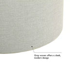 Pouf Contenitore con Piano in Legno Grigio Chiaro: Rivestito, Rotondo, Imbottito, Struttura in Legno