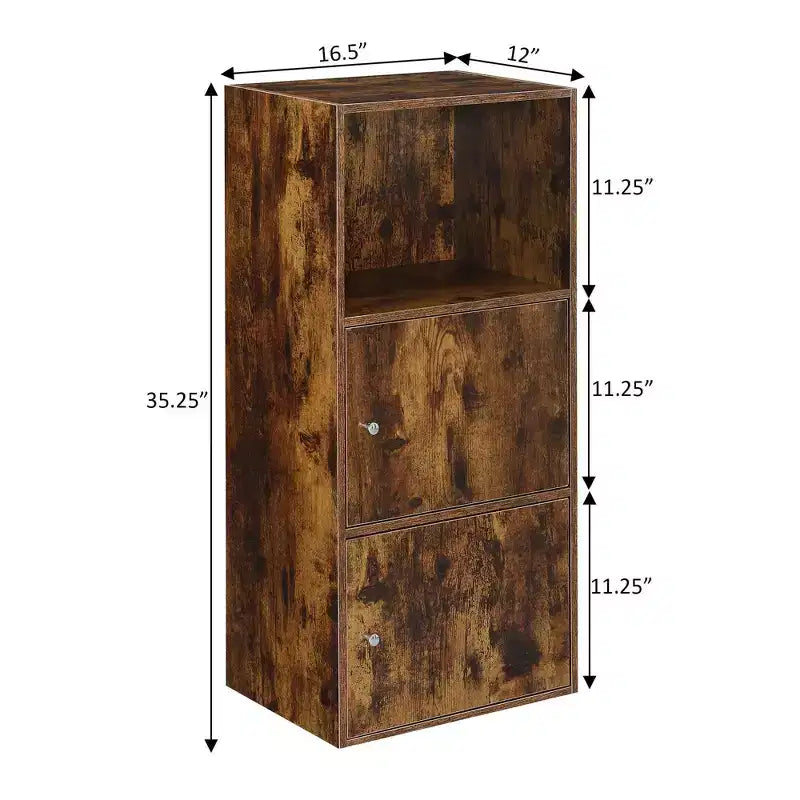 Armadietto a 2 ante con ripiano Barnwood, extra spazio: Chiusure magnetiche, Organizzatore per ufficio e bagno