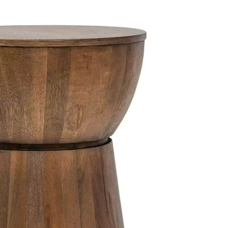 Tavolino/tamburo in legno Noce 16": Realizzato a mano, Mango, Nessun montaggio richiesto