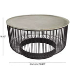 Tavolino da Caffè in Filo Metallico Geometrico a Cornice Aperta