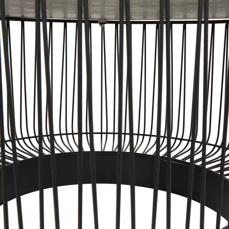 Tavolino da Caffè in Filo Metallico Geometrico a Cornice Aperta