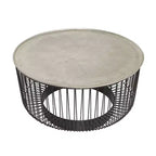 Tavolino da Caffè in Filo Metallico Geometrico a Cornice Aperta
