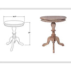 Tavolino rotondo da 25" marrone chiaro