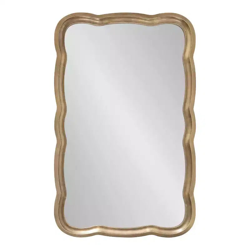 Specchio con cornice smerlata in MDF, 24x38, oro