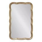Specchio con cornice smerlata in MDF, 24x38, oro