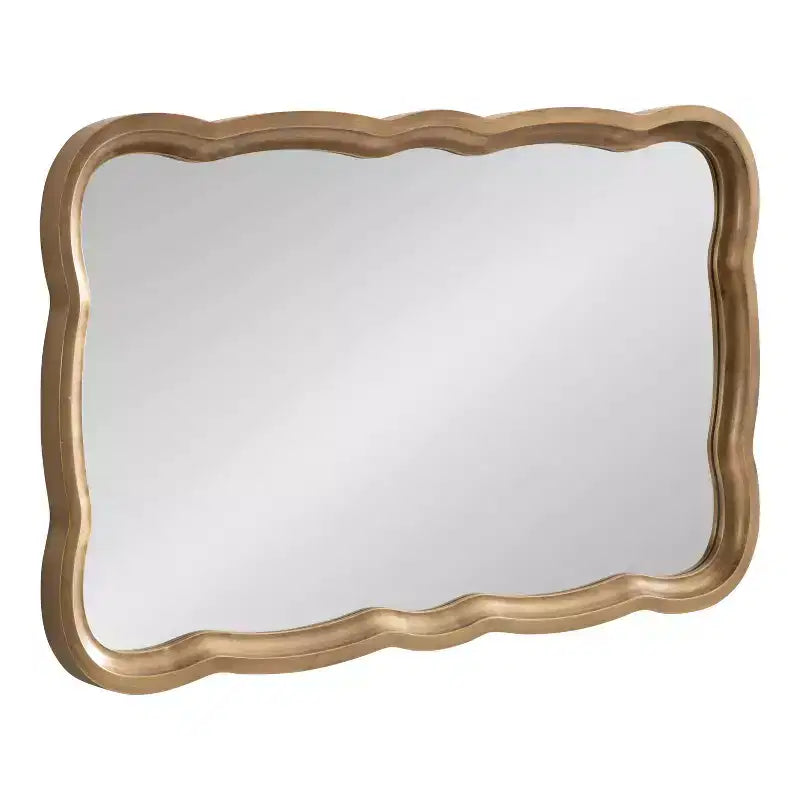 Specchio con cornice smerlata in MDF, 24x38, oro