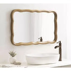 Specchio con cornice smerlata in MDF, 24x38, oro