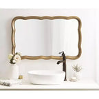 Specchio con cornice smerlata in MDF, 24x38, oro