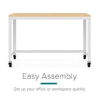 Scrivania mobile in metallo larga 120 cm per home office con piano in acero