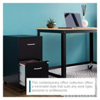 Scrivania mobile in metallo larga 120 cm per home office con piano in acero