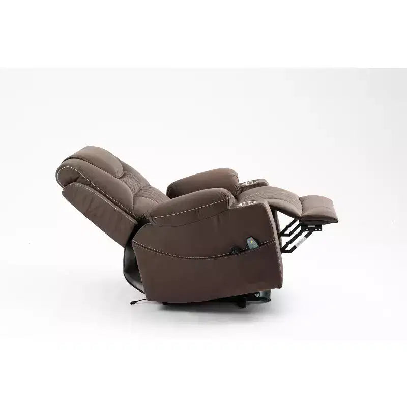 Poltrona elevabile elettrica in similpelle/velluto, Poltrona relax elettrica reclinabile per anziani