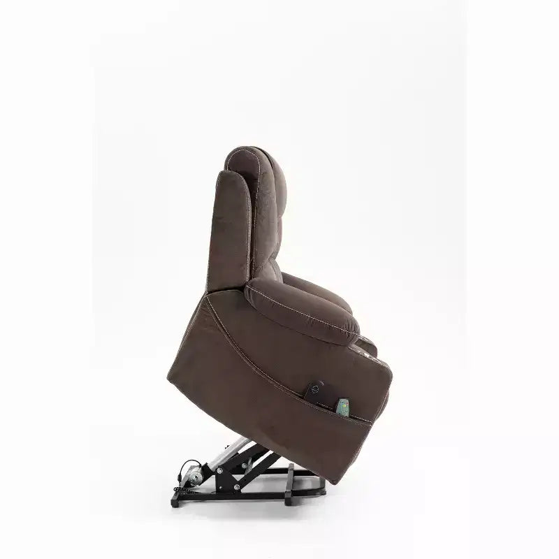 Poltrona elevabile elettrica in similpelle/velluto, Poltrona relax elettrica reclinabile per anziani