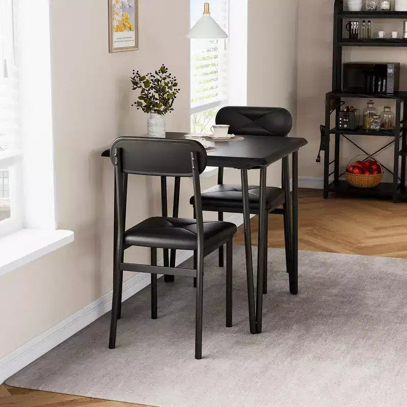 Tavolo da pranzo piccolo per 2 persone, set da 3 pezzi per cucina/bar/dinette quadrata, con sedie imbottite in PU