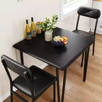 Tavolo da pranzo piccolo per 2 persone, set da 3 pezzi per cucina/bar/dinette quadrata, con sedie imbottite in PU