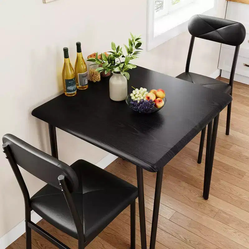 Tavolo da pranzo piccolo per 2 persone, set da 3 pezzi per cucina/bar/dinette quadrata, con sedie imbottite in PU