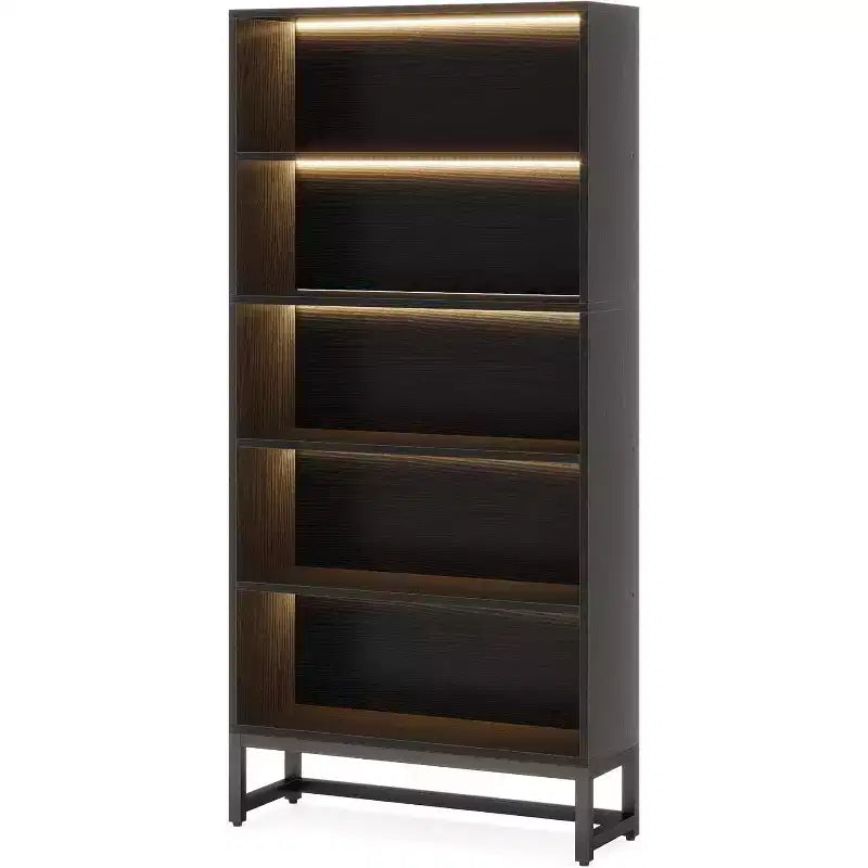 Libreria a 5 ripiani autoportante alta 70,8 pollici