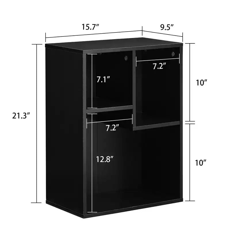 Libreria a 3 ripiani autoportante per casa, ufficio, soggiorno, organizer espositore aperto, scaffale, finitura rovere, mobili d'arredo