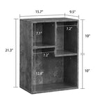 Libreria a 3 ripiani autoportante per casa, ufficio, soggiorno, organizer espositore aperto, scaffale, finitura rovere, mobili d'arredo