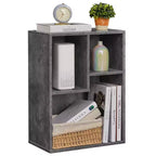 Libreria a 3 ripiani autoportante per casa, ufficio, soggiorno, organizer espositore aperto, scaffale, finitura rovere, mobili d'arredo