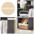 Libreria a 3 ripiani autoportante per casa, ufficio, soggiorno, organizer espositore aperto, scaffale, finitura rovere, mobili d'arredo