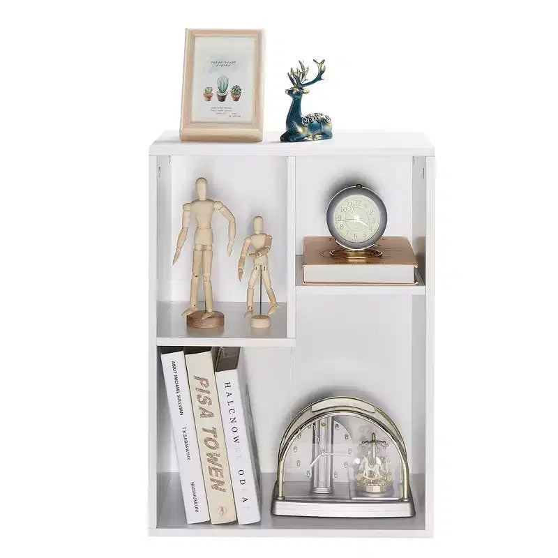 Libreria a 3 ripiani autoportante per casa, ufficio, soggiorno, organizer espositore aperto, scaffale, finitura rovere, mobili d'arredo