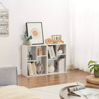 Libreria a 3 ripiani autoportante per casa, ufficio, soggiorno, organizer espositore aperto, scaffale, finitura rovere, mobili d'arredo