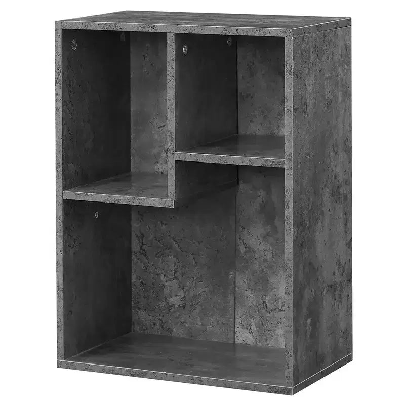 Libreria a 3 ripiani autoportante per casa, ufficio, soggiorno, organizer espositore aperto, scaffale, finitura rovere, mobili d'arredo