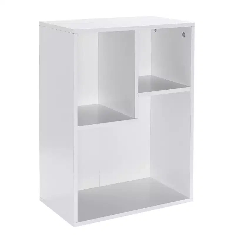 Libreria a 3 ripiani autoportante per casa, ufficio, soggiorno, organizer espositore aperto, scaffale, finitura rovere, mobili d'arredo