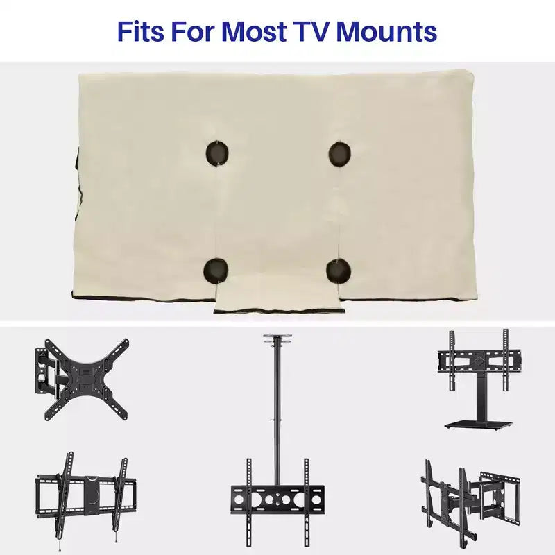 Copertura TV da Esterno 75 Pollici, Protezione Schermo Piatto per Televisione, Impermeabile Antipolvere con Tasca per Telecomando, Adatta per TV Smart LED, LCD, QLED, Grigio