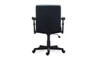 Sedia da ufficio in pelle, supporta fino a 125 kg, sedile/schienale nero, base nera